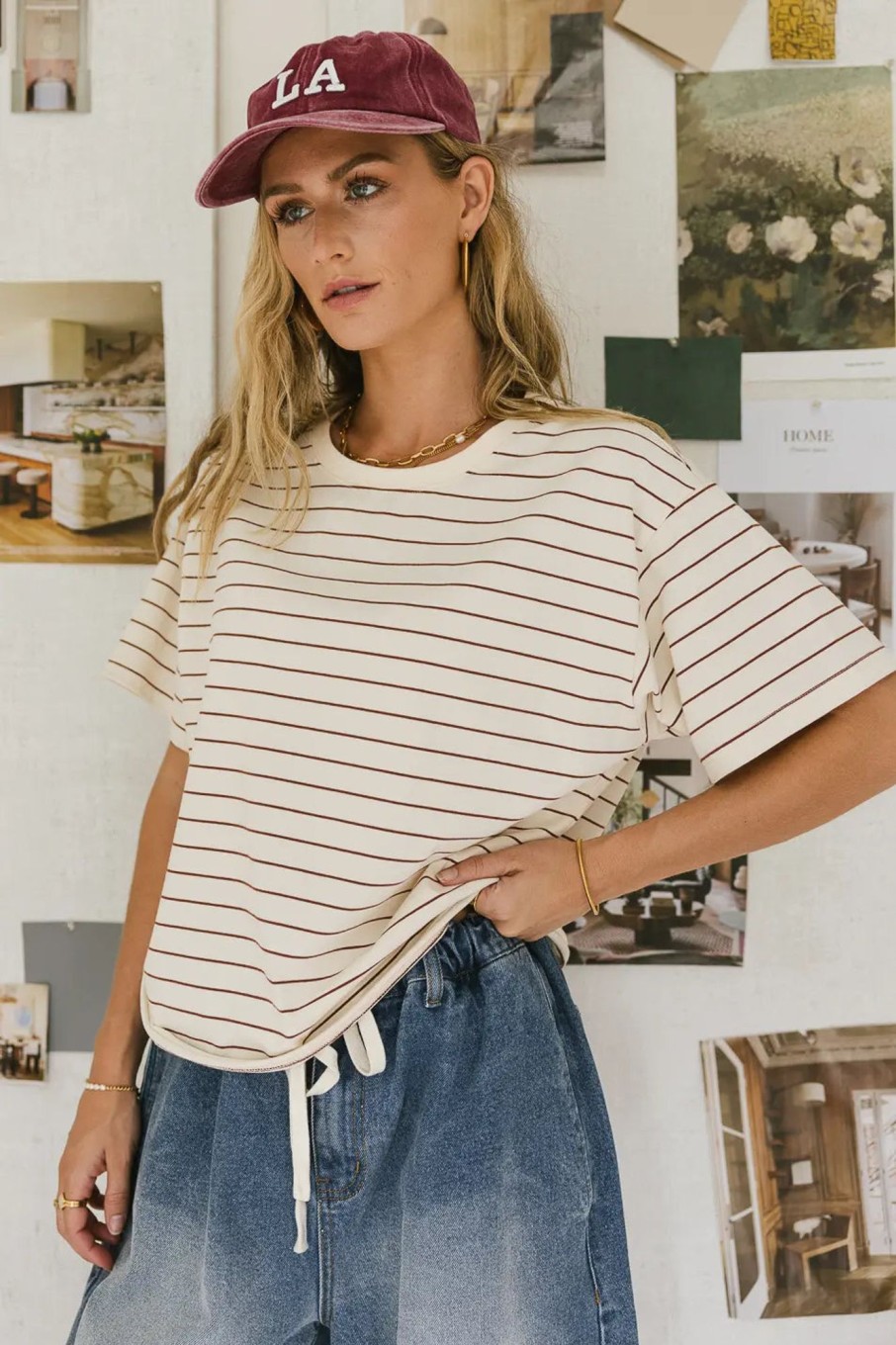 Clothing böhme | Evie Striped T-Shirt In Red