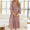 Clothing böhme | Smocked Tiered Midi Dress In Lavender