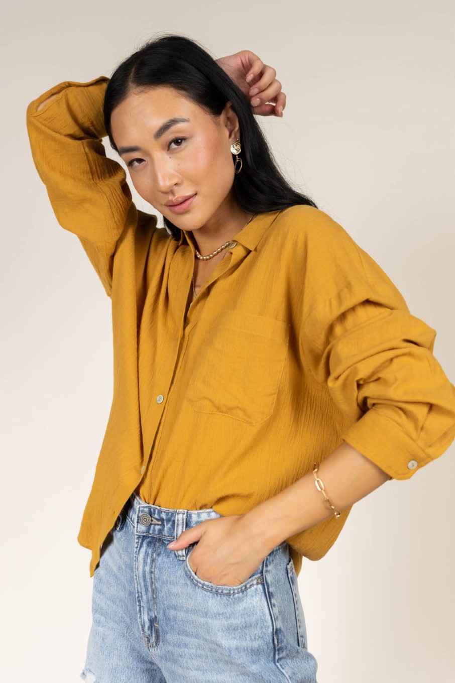 Clothing böhme | Larissa Button Up Blouse In Mustard