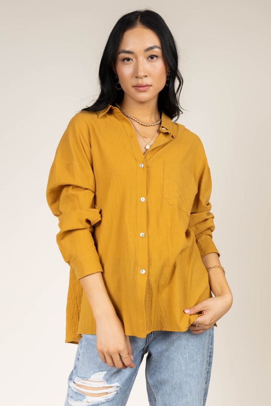 Clothing böhme | Larissa Button Up Blouse In Mustard