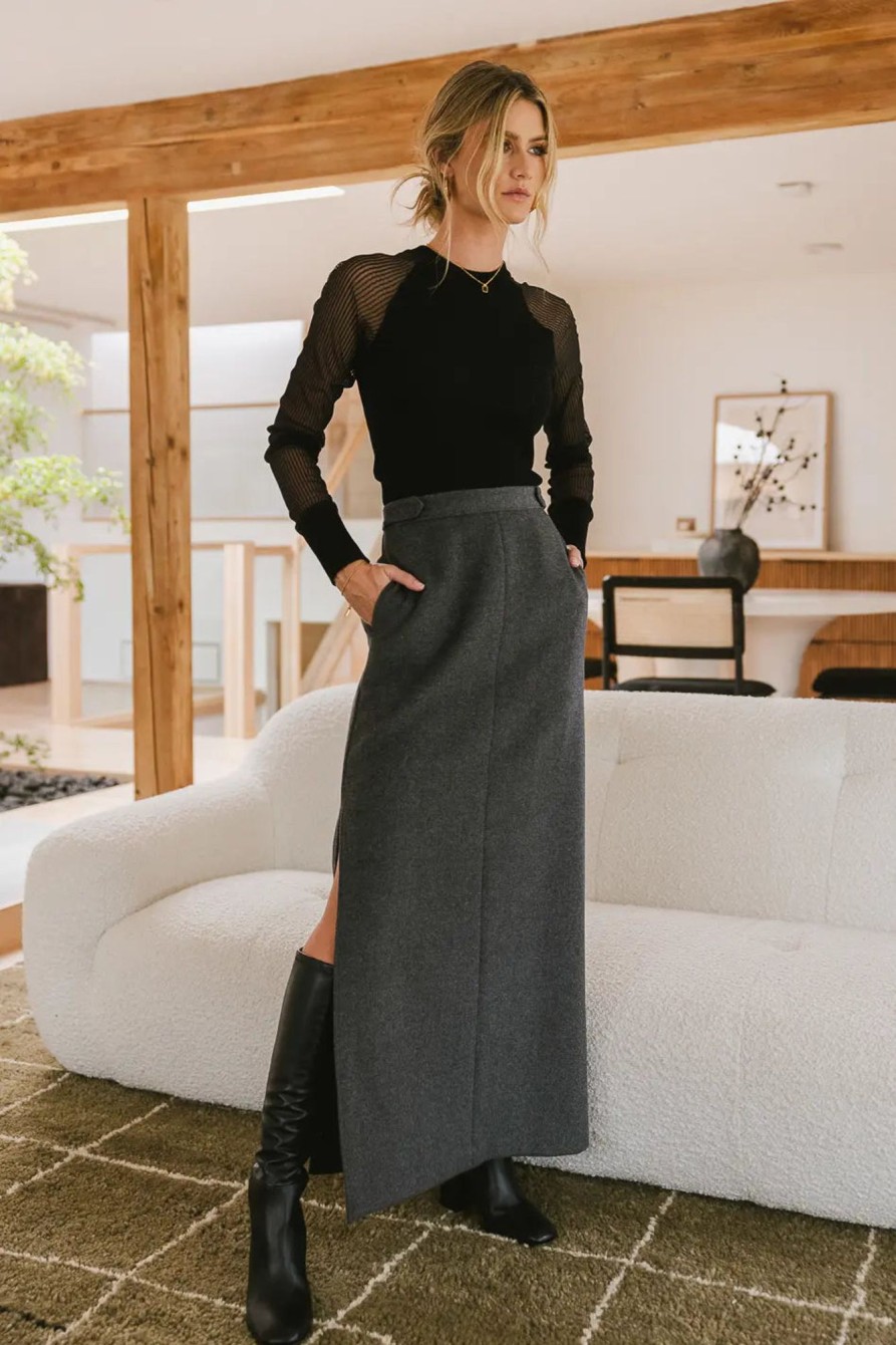 Clothing böhme | Francis Wool Blend Skirt Charcoal