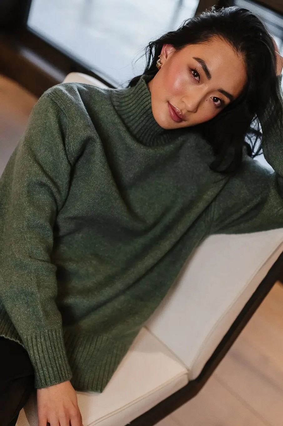 Clothing böhme | Gracie High Neck Sweater In Green