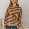 Clothing böhme | Leila Striped Sweater Mocha