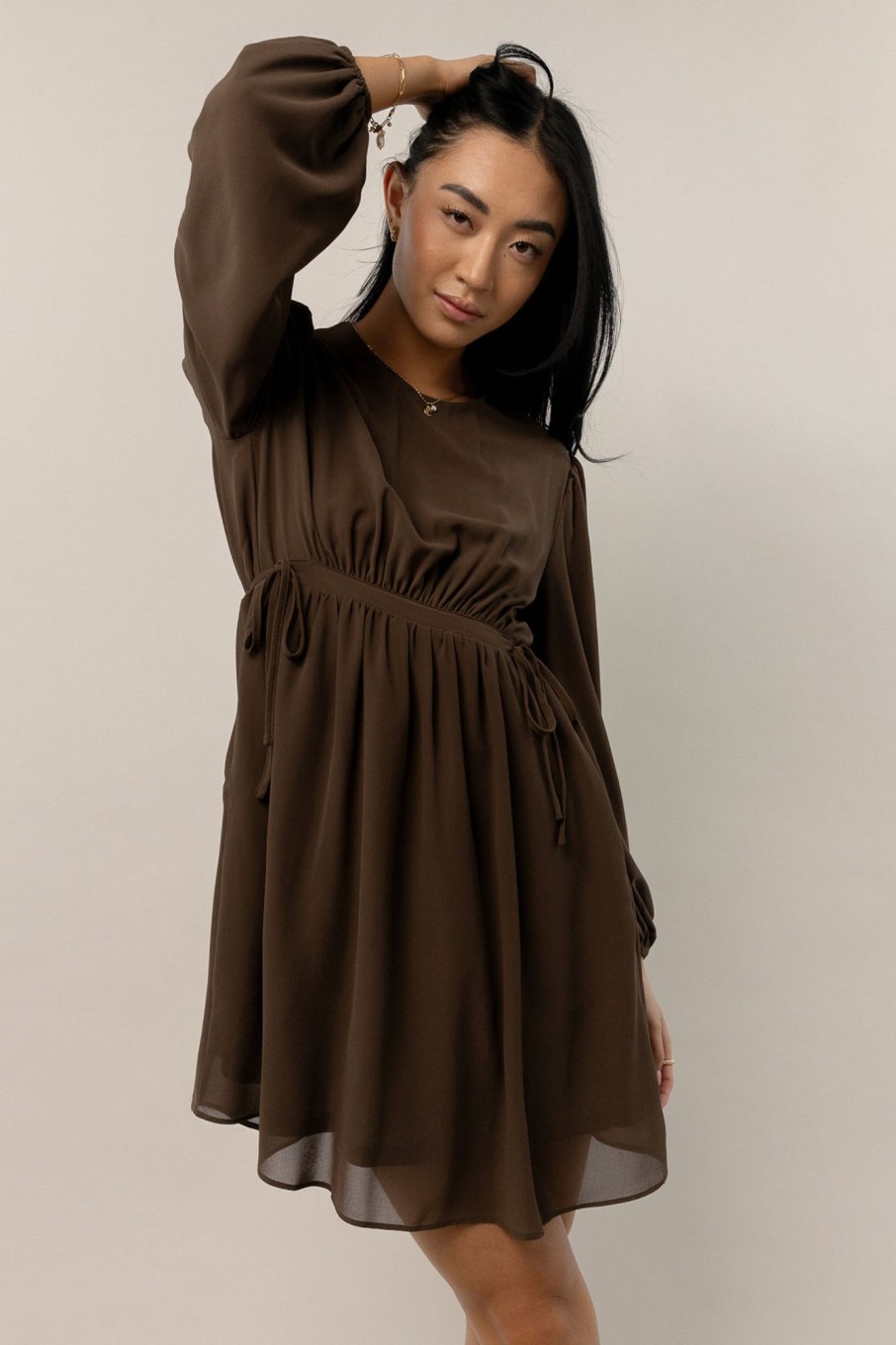 Clothing böhme | Kori Side Tie Mini Dress Brown