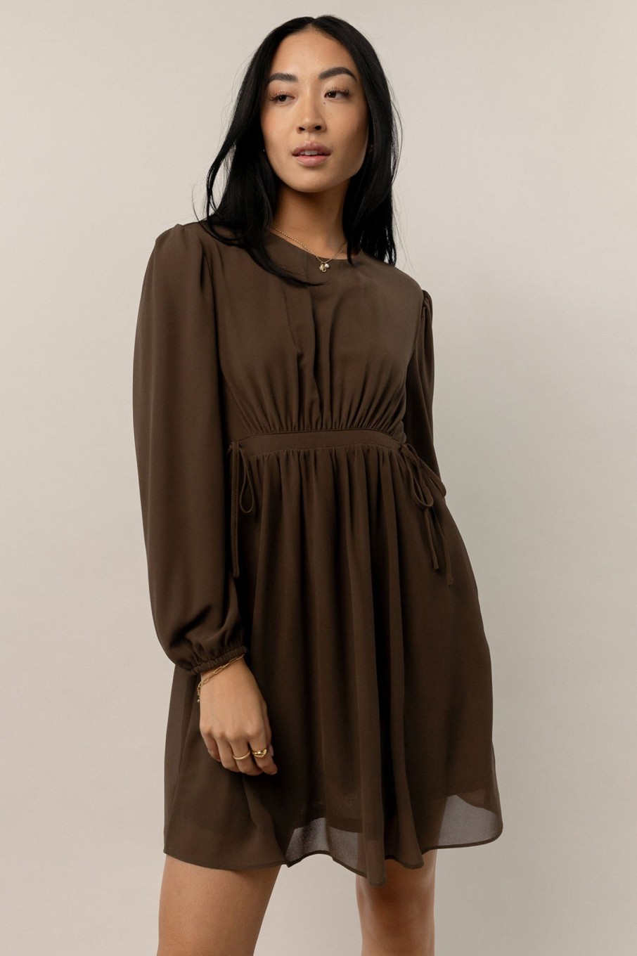 Clothing böhme | Kori Side Tie Mini Dress Brown