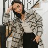 Clothing böhme | Madeline Plaid Shacket In Grey