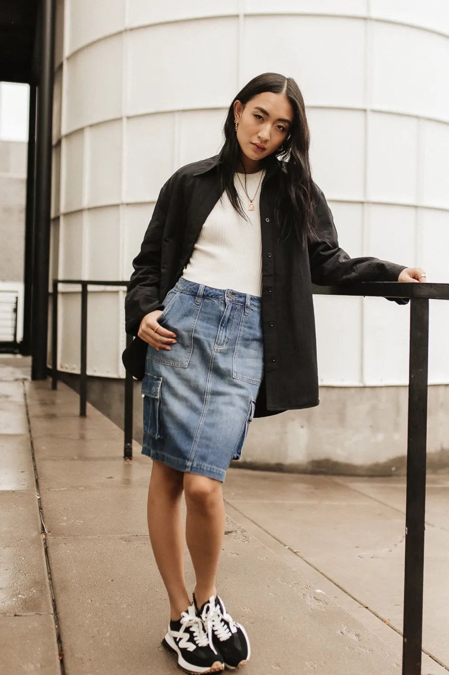 Clothing böhme | Akari Denim Cargo Skirt Medium Wash