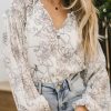 Clothing böhme | Natalie Floral Blouse Ivory