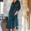 Clothing böhme | Willa Sleeved Ruffle Dress In Teal