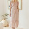 Clothing böhme | Collins Textured Midi Dress In Pink