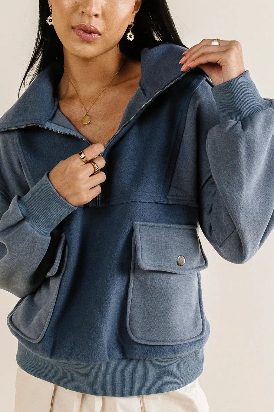 Clothing böhme | Katherine Half Zip In Blue