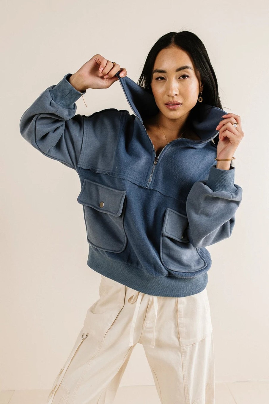 Clothing böhme | Katherine Half Zip In Blue