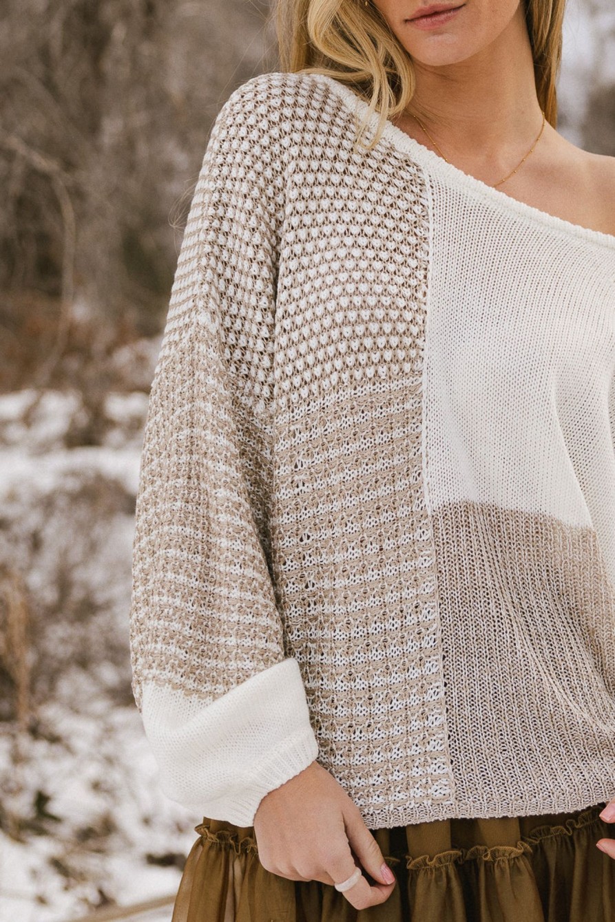 Clothing böhme | Joanna Colorblock Sweater Taupe