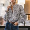 Clothing böhme | Ramona Floral Blouse Blue