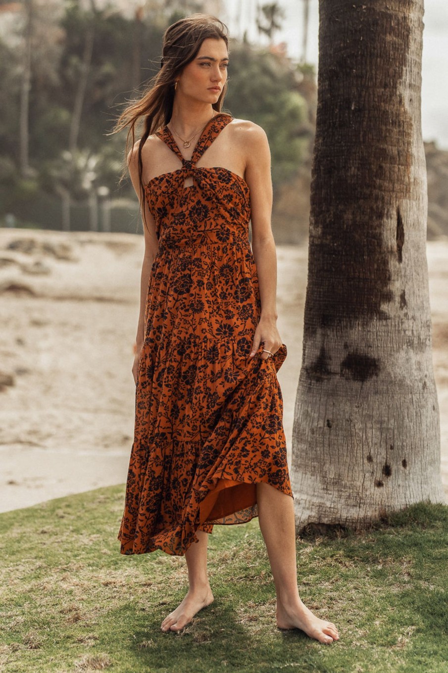 Clothing böhme | Vida Floral Dress Orange