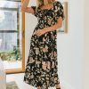 Clothing böhme | Brooke Floral Midi Dress Black