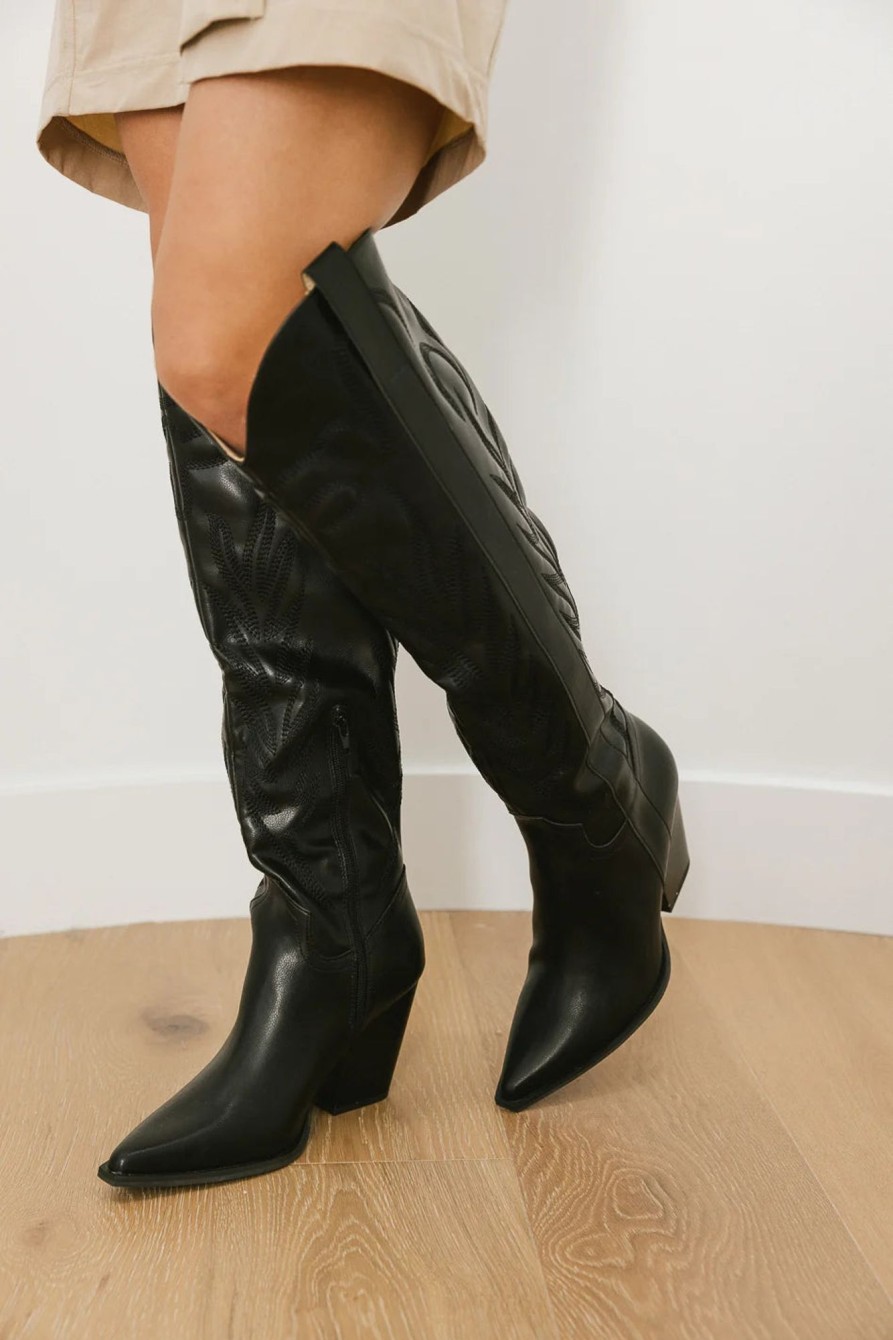 Accessories böhme | Bronco Knee High Cowgirl Boots Black