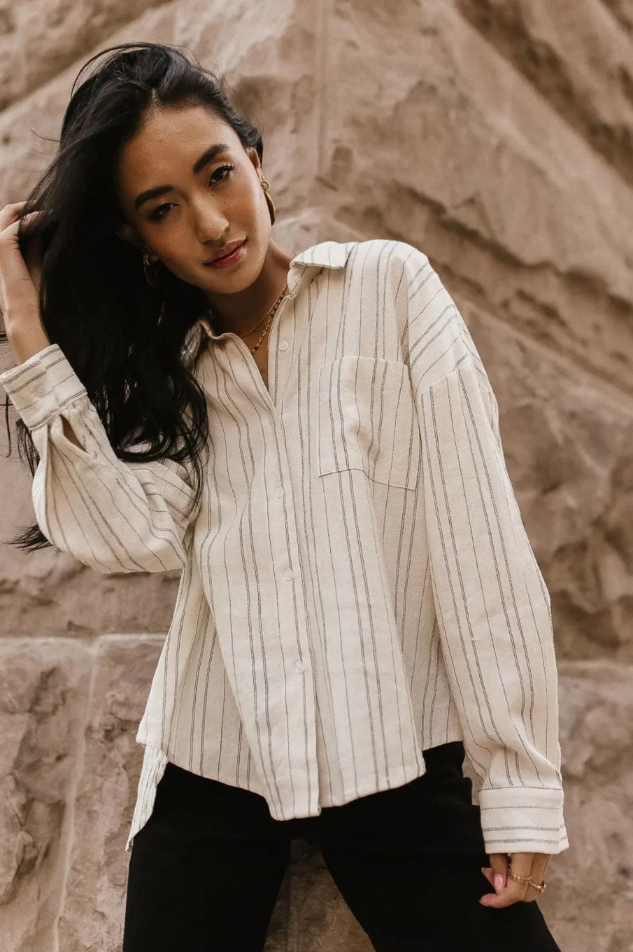 Clothing böhme | Myka Button Up Ivory