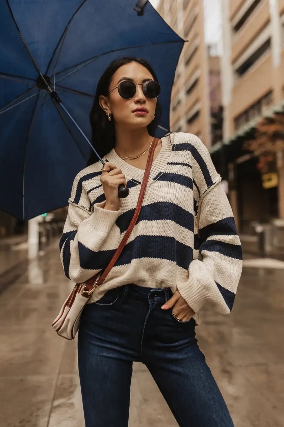 Clothing böhme | Brett Striped Sweater In Navy