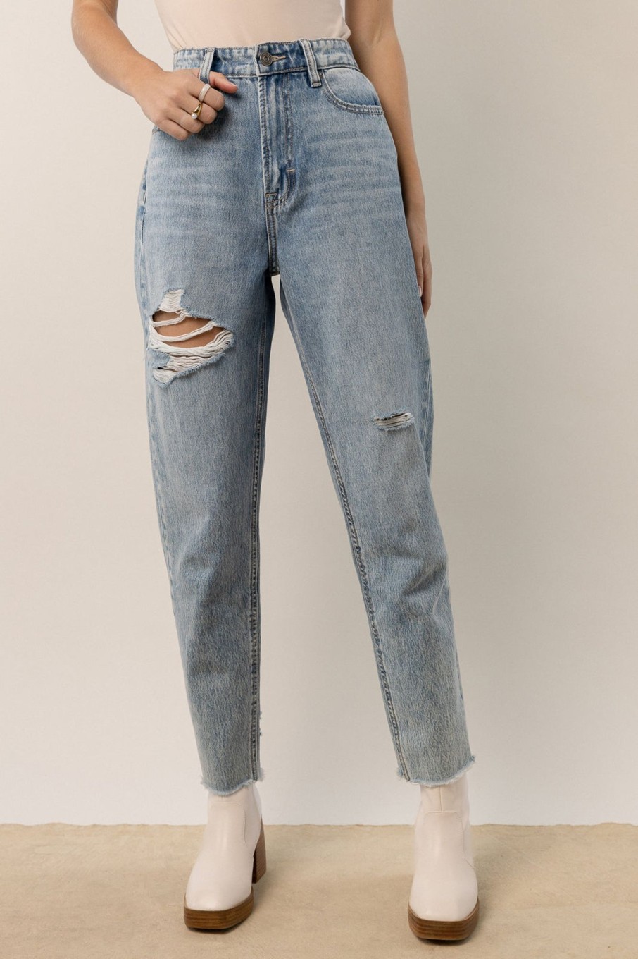 Clothing böhme | Vick Distressed Mom Jeans Medium Wash