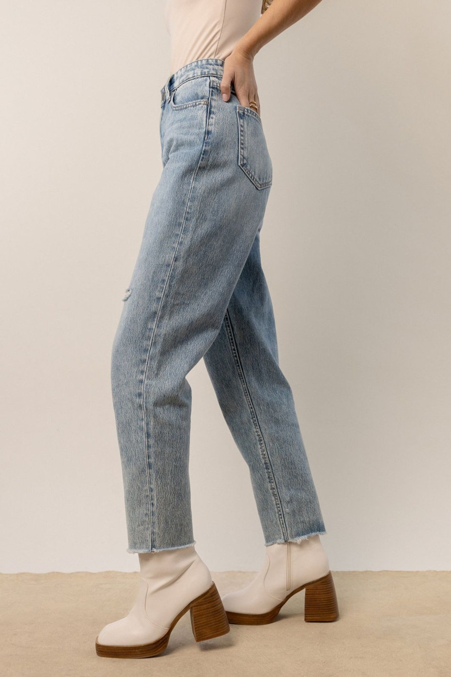 Clothing böhme | Vick Distressed Mom Jeans Medium Wash