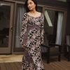 Clothing böhme | Floral Patchwork Midi Dress Black