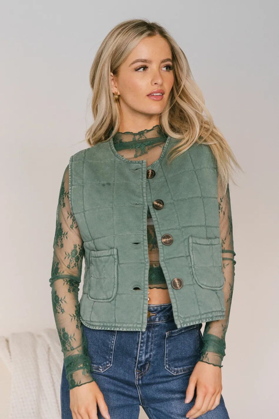 Clothing böhme | Gabby Quilted Vest In Sage