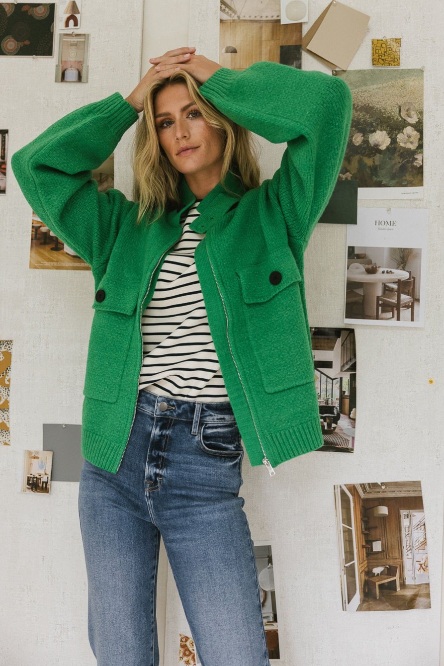 Clothing böhme | Ana Zip Up Cardigan In Green