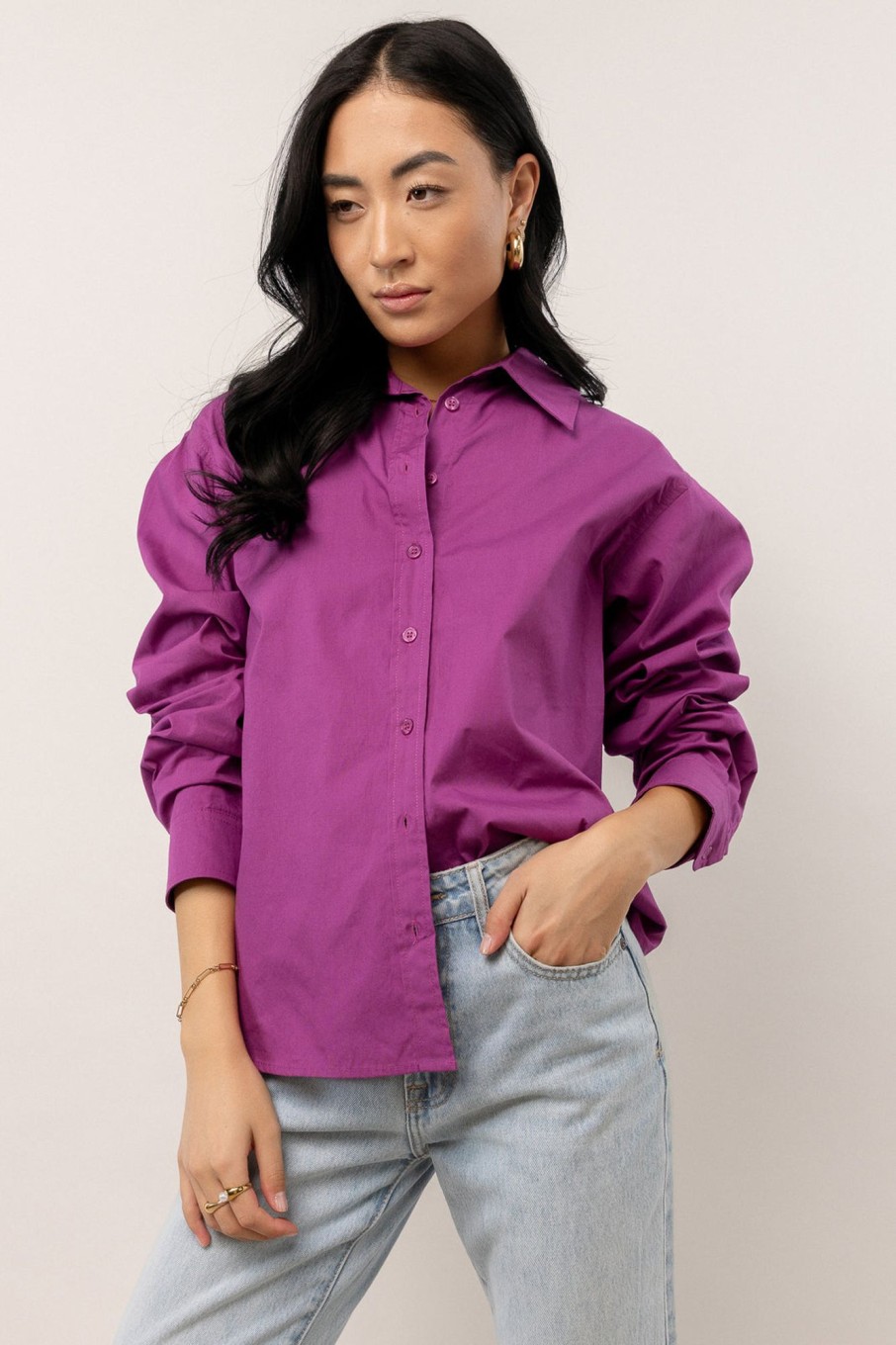 Clothing böhme | Kathryn Button Up Shirt In Magenta