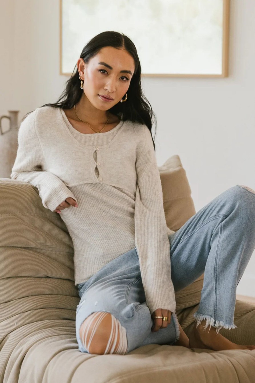 Clothing böhme | Cheyenne Knit Sweater Oatmeal