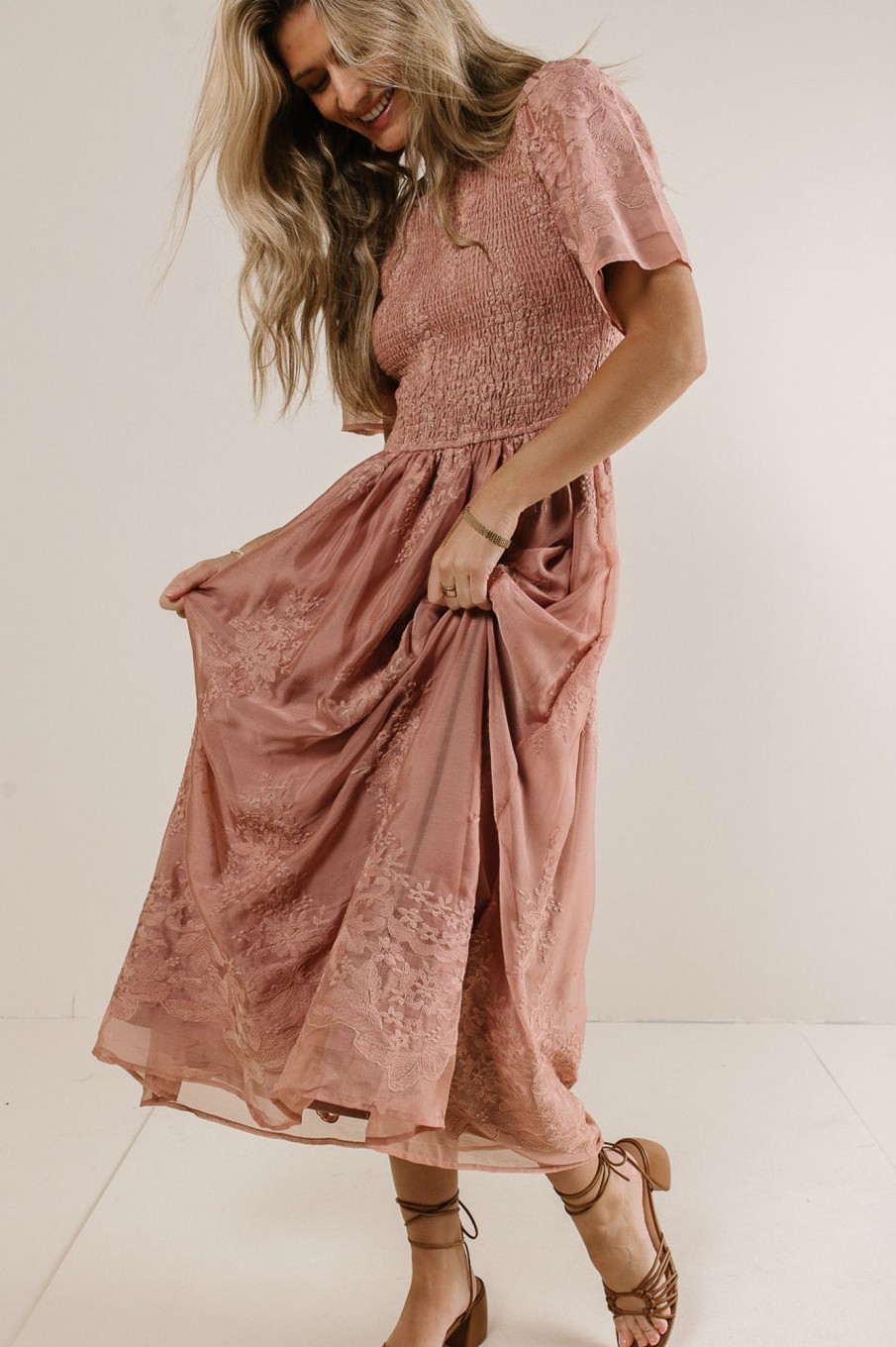 Clothing böhme | Alora Embroidered Dress In Dusty Rose