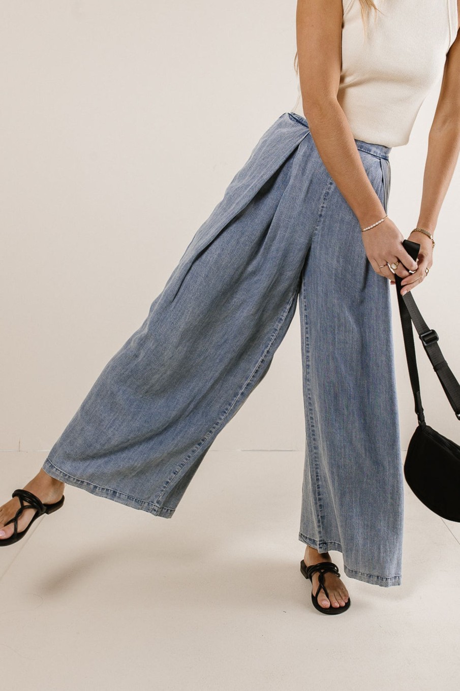 Clothing böhme | Katie Wide Leg Tencel Pants In Denim