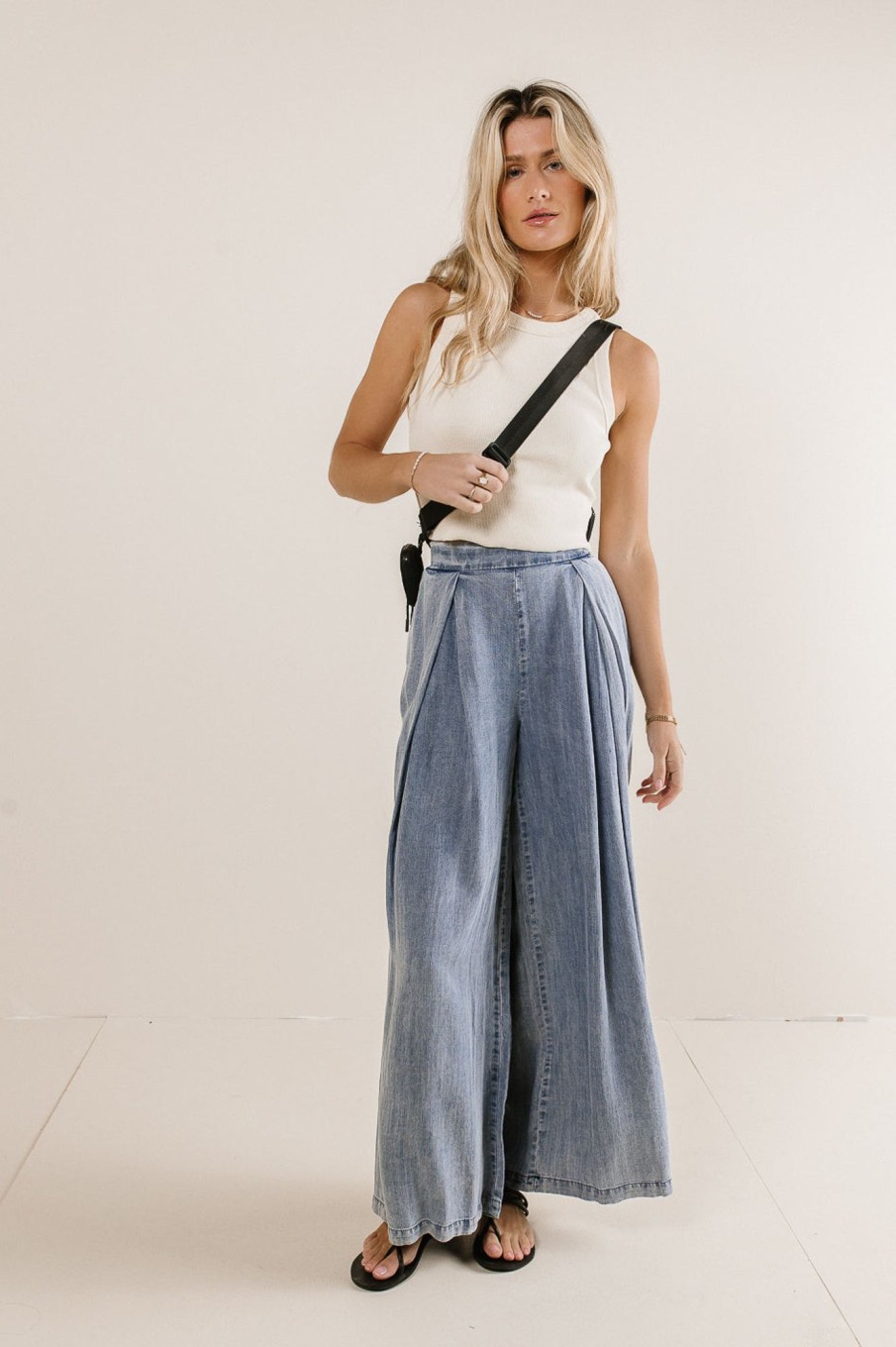 Clothing böhme | Katie Wide Leg Tencel Pants In Denim