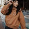 Clothing böhme | Button Front Cropped Hoodie In Tangerine