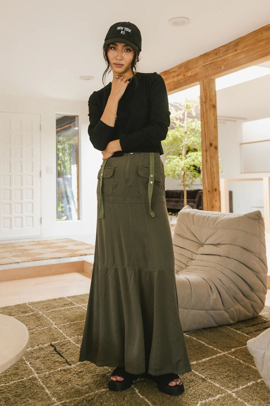 Clothing böhme | Hadlee Utility Maxi Skirt In Olive