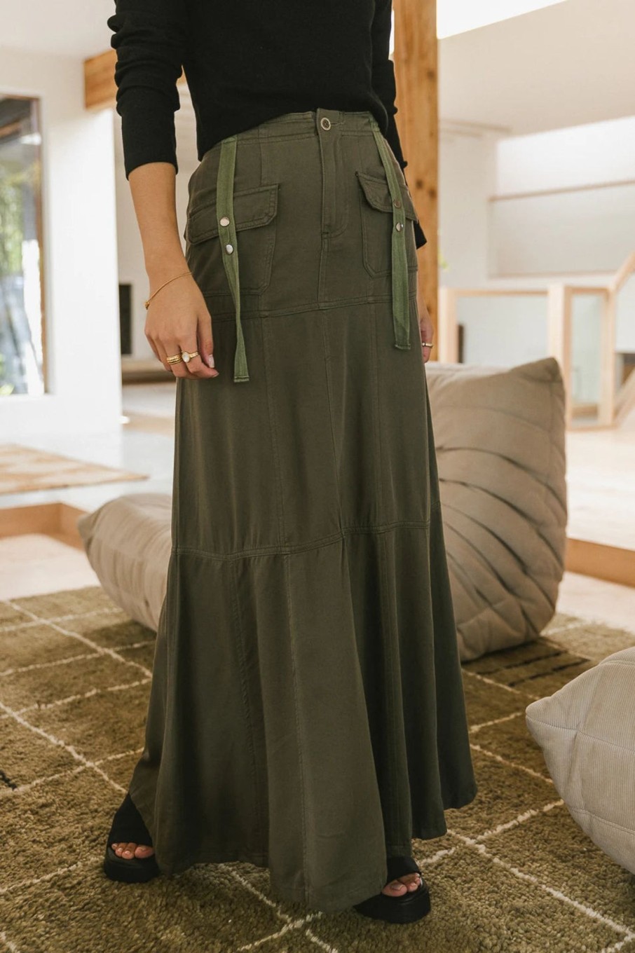 Clothing böhme | Hadlee Utility Maxi Skirt In Olive