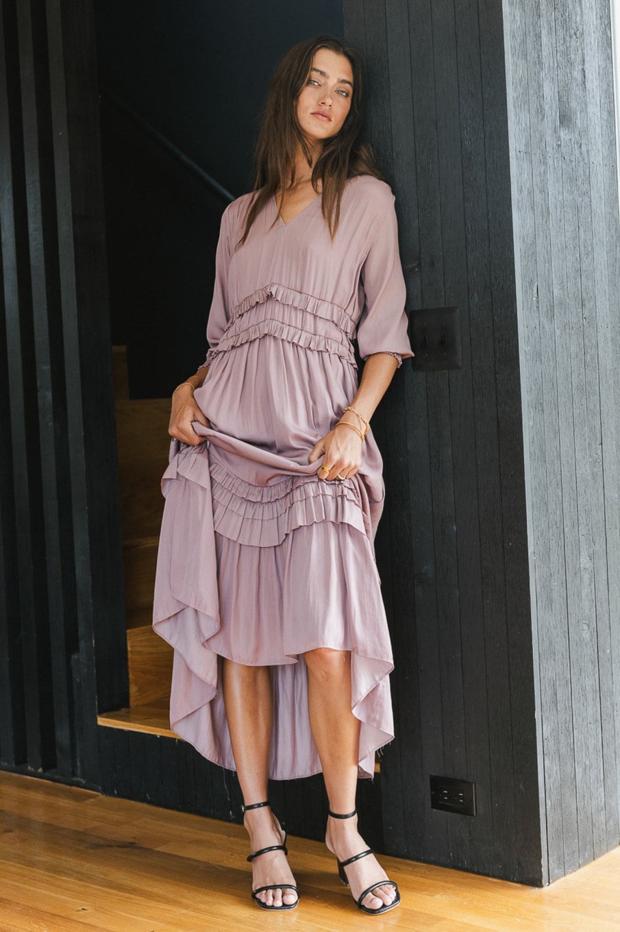 Clothing böhme | Willa Sleeved Ruffle Dress In Lavender