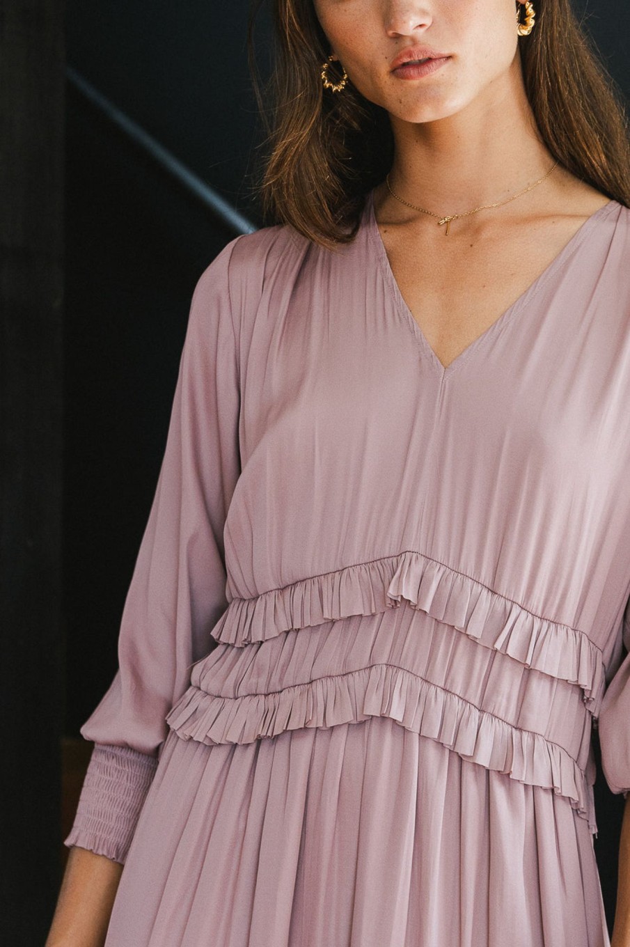 Clothing böhme | Willa Sleeved Ruffle Dress In Lavender