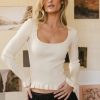 Clothing böhme | Rachel Ribbed Top In Cream