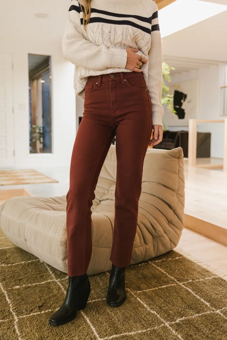 Clothing böhme | Amara Straight Leg Jeans In Burgundy