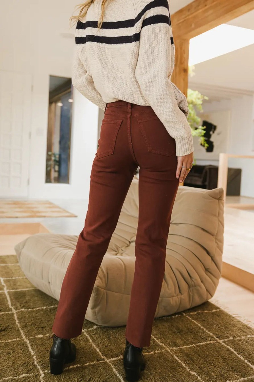 Clothing böhme | Amara Straight Leg Jeans In Burgundy