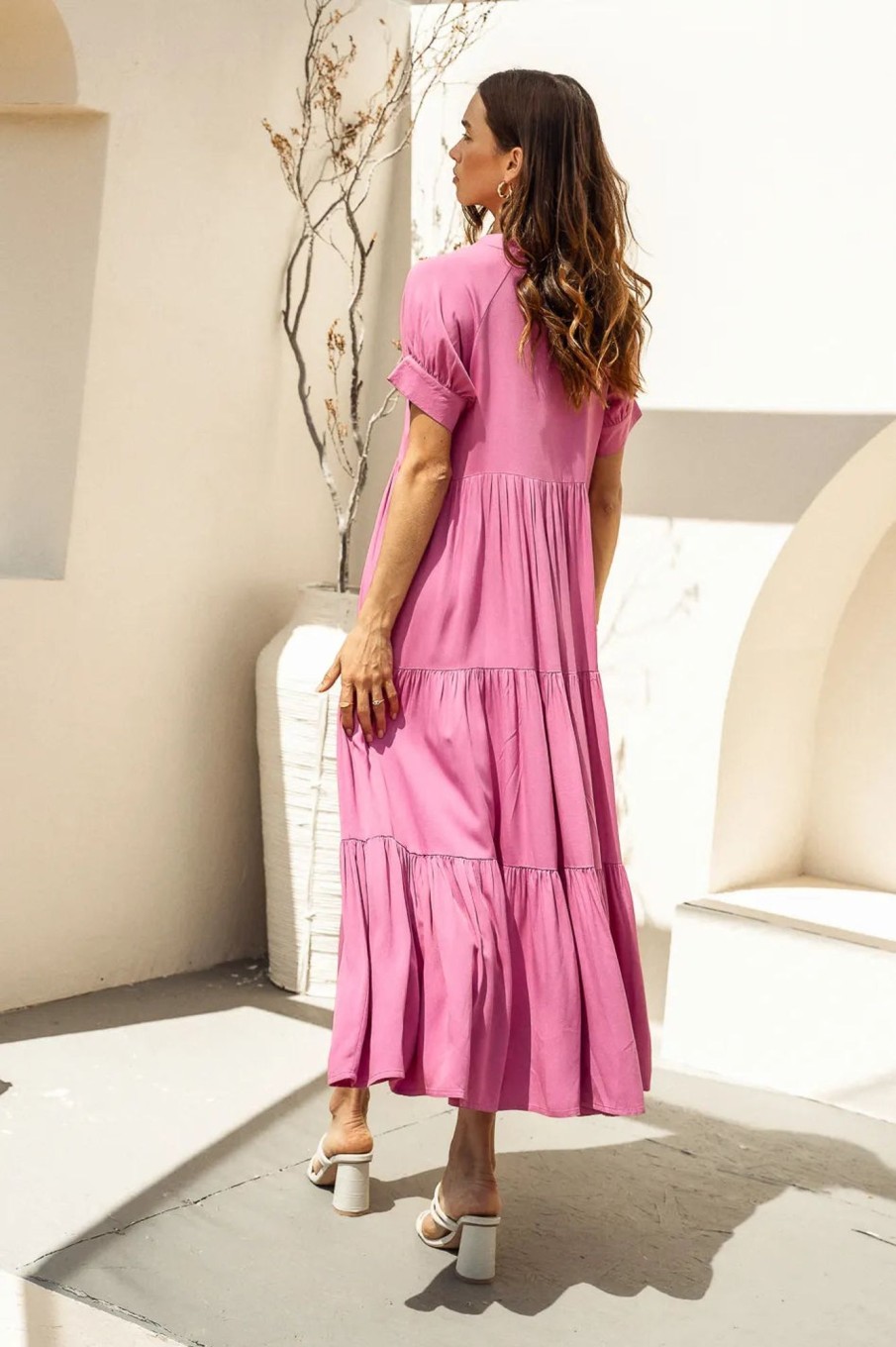 Clothing böhme | Amanda Tiered Dress In Orchid