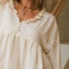 Clothing böhme | Embroidered Babydoll Blouse Ivory