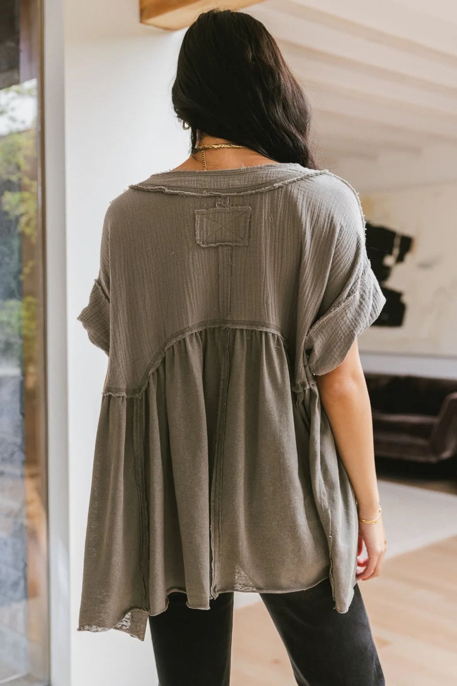 Clothing böhme | Niki Exposed Seam Top In Sage