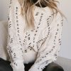 Clothing böhme | Milani Cable Knit Sweater Cream