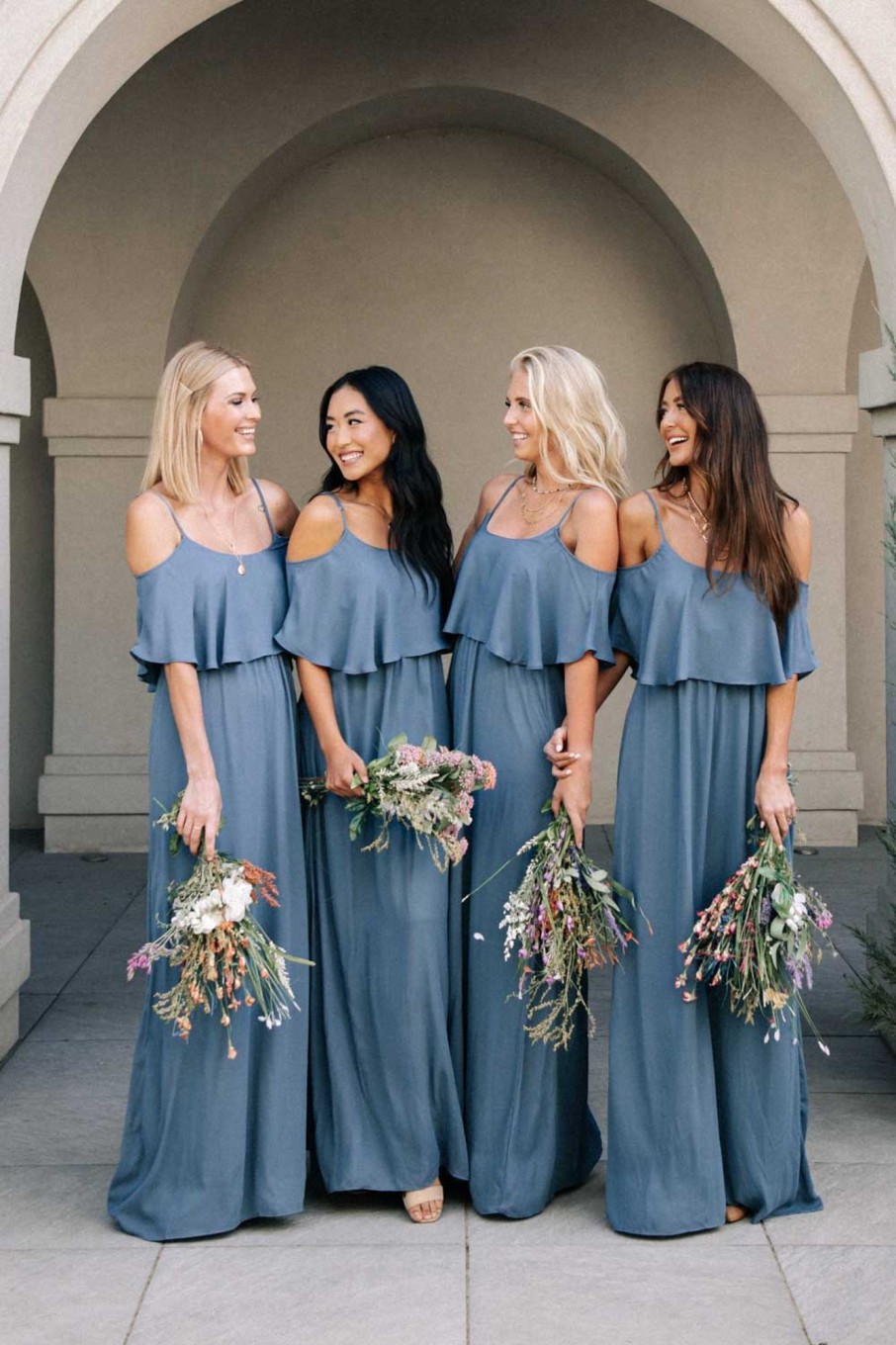 Clothing böhme | Toni Off The Shoulder Maxi Dress In Slate Blue