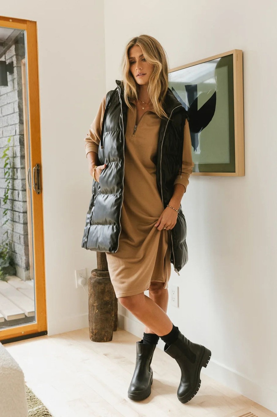 Clothing böhme | Ayden Quarter Zip Dress In Mocha