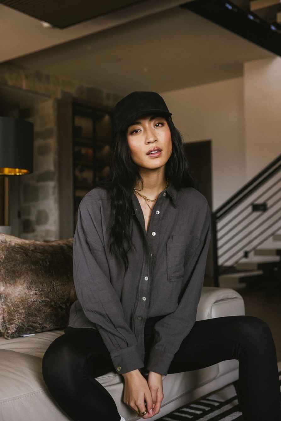 Clothing böhme | Angela Button Up In Charcoal