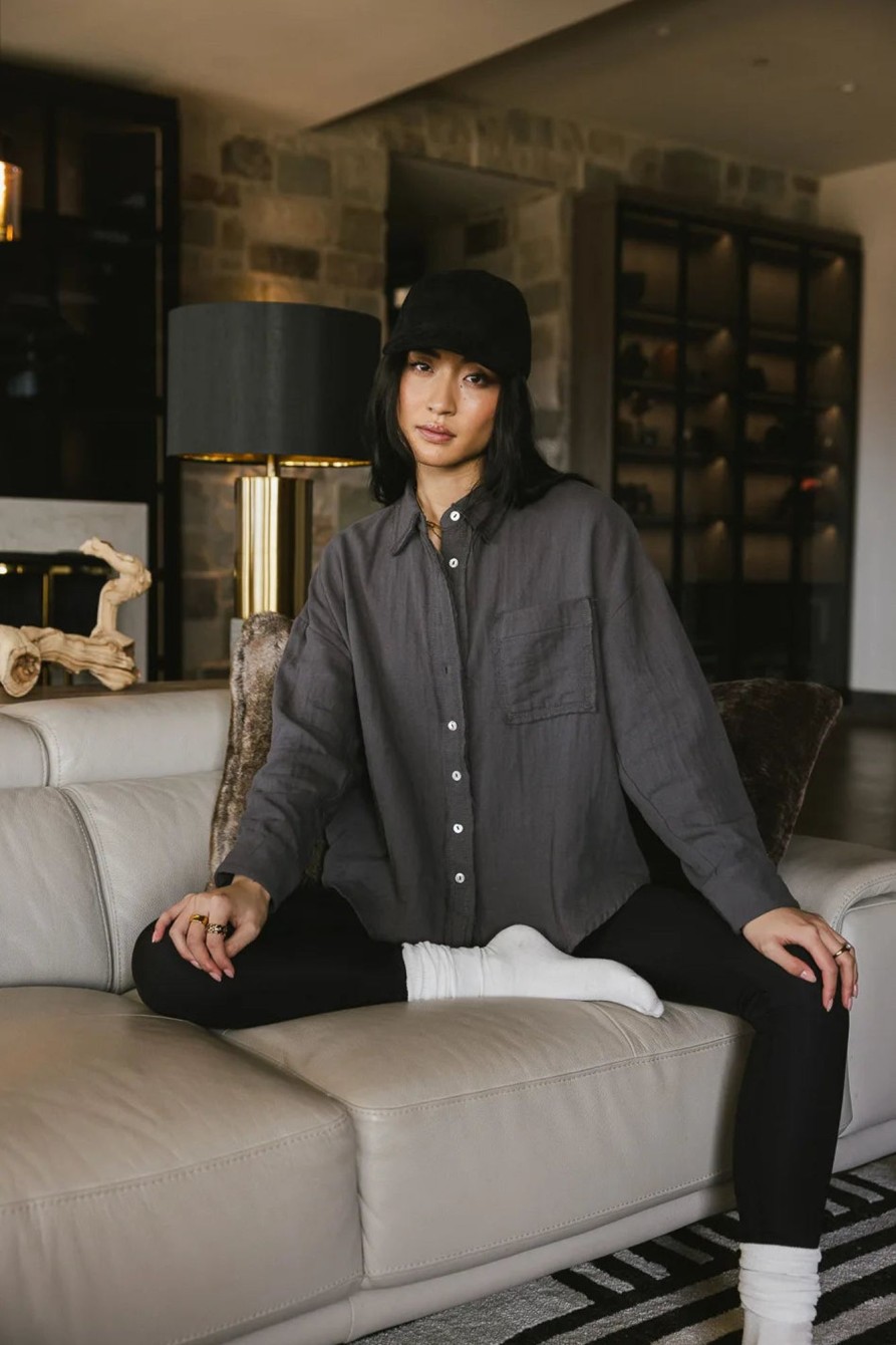 Clothing böhme | Angela Button Up In Charcoal