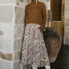 Clothing böhme | Kristina Floral Skirt In Taupe